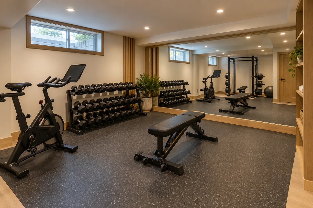 Basement Home Gym — AI Design Concept